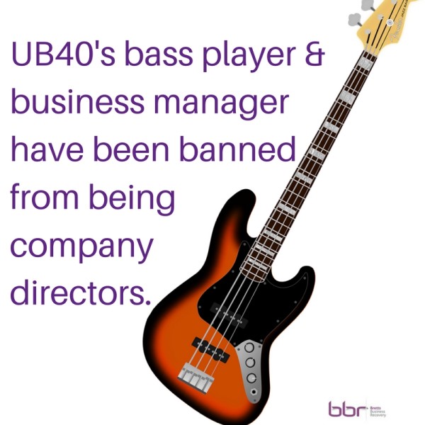UB40s bass player and business manager have been banned from being company directors.